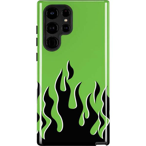 Green Flames Galaxy Cases